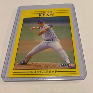 Nolan Ryan 1991 Fleer Baseball Card # 302 Vintage Collectible